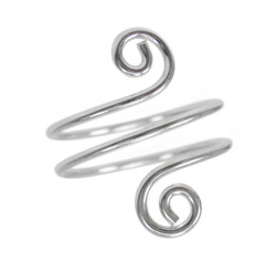 Sterling Silver S-Swirl Wrap-Around Adjustable Thumb Ring