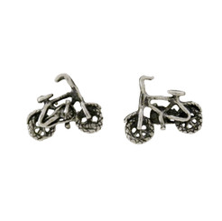 Sterling Silver Bicycle Stud Post Earrings