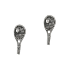 Sterling Silver Tennis Racket with Ball Post Earrings