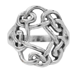 Sterling Silver Celtic Knot Round Open Center Ring