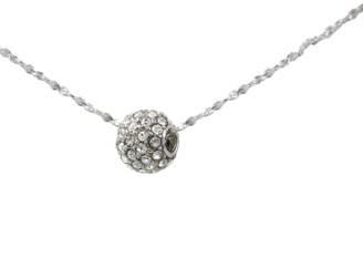 Crystal Pave Ball Slider Pendant Necklace