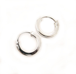 Sterling Silver Square-Shaped Tube Hoop Earrings, 3/8"