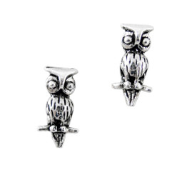 Sterling Silver Night Owl Post Earrings
