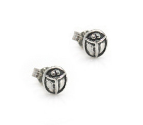 Sterling Silver Ladybug Stud Post Earrings