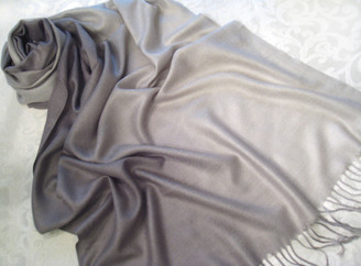 Pashmina Scarf Shawl Color Gradiant, Approx 27"W - 69"L Gray