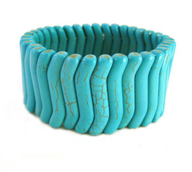 Blue Howlite Nesting Stone Stretch Bracelet