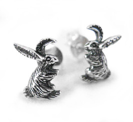 Sterling Silver Bunny Rabbit Stud Post Earrings