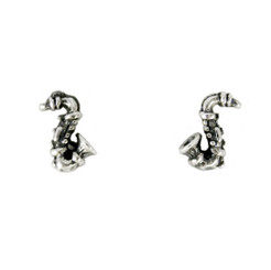 Sterling Silver Saxophone Post Earrings