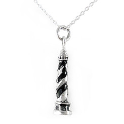 Sterling Silver Cape Hatteras Lighthouse Charm Necklace