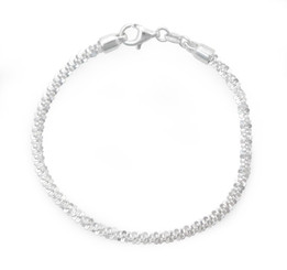 Sterling Silver Criss Cross Bracelet, 7 Inch