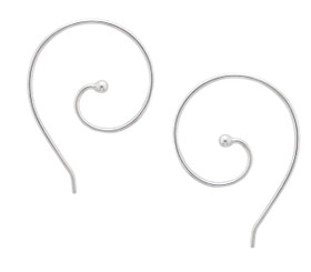 Sterling Silver Ear Spiral Pull Through Earrings
