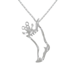 Sterling Silver Bear in Stocking Charm Pendant Necklace