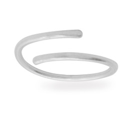 Sterling Silver Wire Wrap Around Front Adjustable Toe Ring 