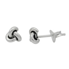 Sterling Silver Triple Knot Post Stud Earrings