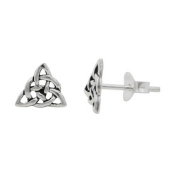 Sterling Silver Celtic Trinity Knot Stud Post Earrings
