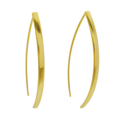 Gold Plated Sterling Silver Ellipse Ear Pull Through Earrings