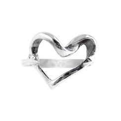Sterling Silver Open Twist Heart Ring