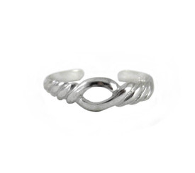Sterling Silver Open Center Twist Adjustable Toe Ring