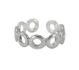 Sterling Silver Open Circles Adjustable Toe Ring