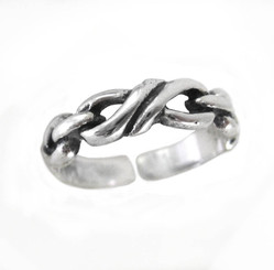 Sterling Silver Twisted Link Adjustable Toe Ring
