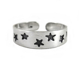Sterling Silver Little Stars Band Adjustable Toe Ring
