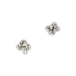 Sterling Silver Love Knot Stud Post Earrings