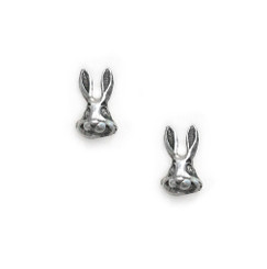 Sterling Silver Long Ear Rabbit Stud Post Earrings