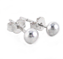 Sterling Silver Round Ball Stud Earrings, 4mm