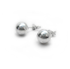 Sterling Silver Ball Stud Post Earrings, 8mm