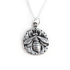 Sterling Silver Queen Bee Pendant Necklace