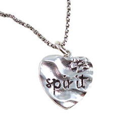 Sterling Silver "Spirit" Heart Charm Necklace