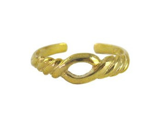 Gold Plated Over Sterling Silver Open Twist Adjustable Toe Ring