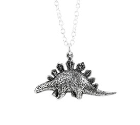Sterling Silver Stegosaurus Dinosaur Necklace