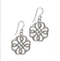 Sterling Silver Celtic Knot Open Clover Earrings