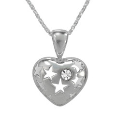 Stars & Stone Puffy Heart Necklace