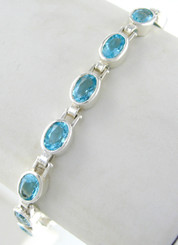 Crystal Tennis Bracelet, Aqua