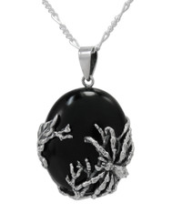 Sterling Silver Spider Onyx Pendant Necklace