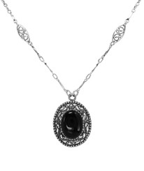 Twist Rope Scrollwork Necklace, Onyx