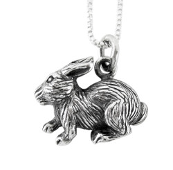 Sterling Silver Chinese Zodiac Rabbit Charm Necklace