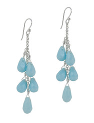 Sterling Silver "Westeria" Cascading Drop Earrings, Sky