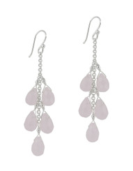 Sterling Silver "Westeria" Cascading Drop Earrings, Pink