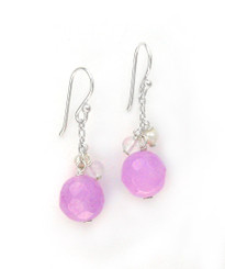 Sterling Silver "Candy" Drop Earrings, Lavender