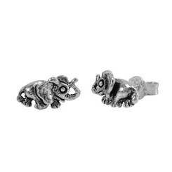 Sterling Silver Big Ears Elephant Stud Post Earrings