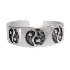 Sterling Silver Yin Yang Band Adjustable Toe Ring