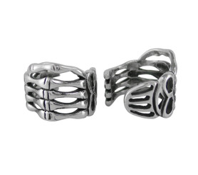 Sterling Silver Skeleton Hand Ear Cuff Earring, One Piece