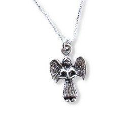 Dainty Sterling Silver Angel Charm Necklace