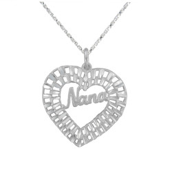 Sterling Silver "Nana" Heart Necklace