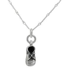 Sterling Silver Baby Bootie Charm 16-18 Inch Adjustable Necklace