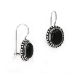 Sterling Silver "Amelie" Stone Earrings, Onyx
