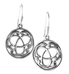Sterling Silver Celtic Knot Round Earrings